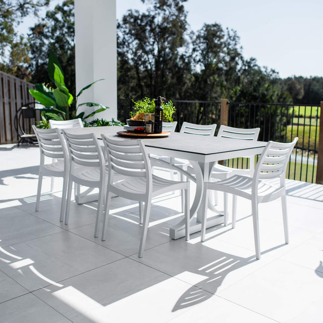 Apollo Chester Moon - 9pce (215x100) - Outdoor Dining Set