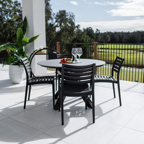 Apollo Malibu Round - 5pce (120x120) - Outdoor Dining Set