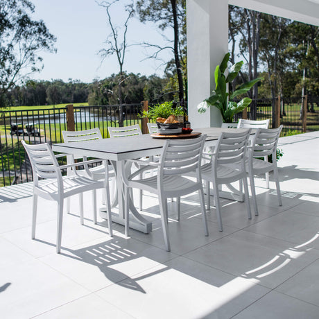 Apollo XL Chester Moon - 9pce (215x100) - Outdoor Dining Set