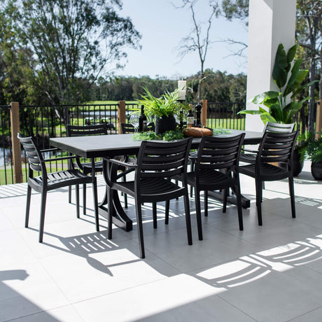 Apollo XL Malibu - 9pce (215x100) - Outdoor Dining Set