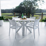 Apollo XL Malibu Round - 5pce (120x120) - Outdoor Dining Set