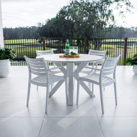 Apollo XL Malibu Round - 5pce (120x120) - Outdoor Dining Set