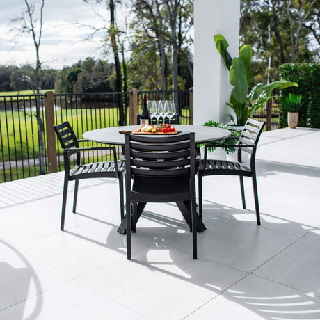 Apollo XL Malibu Round - 5pce (120x120) - Outdoor Dining Set