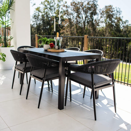 Kiara Rope Aria - 7pce (150x80) - Outdoor Dining Set