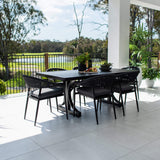 Kiara Rope Bergen - 7pce (180x100) - Outdoor Dining Set