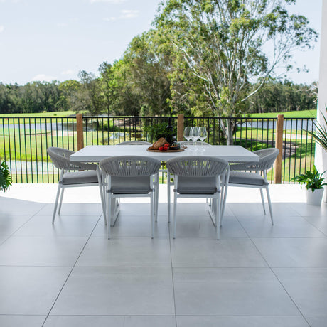 Kiara Rope Bergen - 7pce (180x100) - Outdoor Dining Set