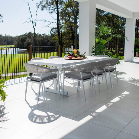 Kiara Rope Bergen - 9pce (220x100) - Outdoor Dining Set