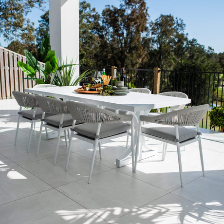 Kiara Rope Bergen - 9pce (220x100) - Outdoor Dining Set