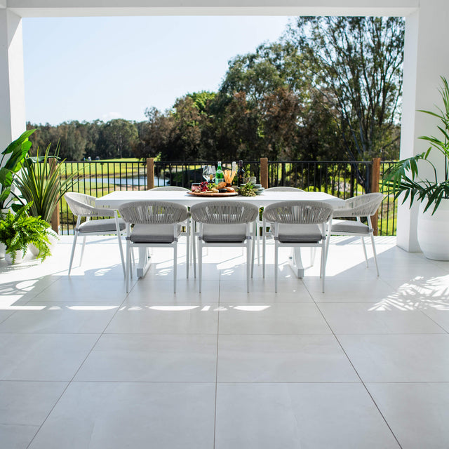 Kiara Rope Bergen - 9pce (220x100) - Outdoor Dining Set