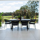 Kiara Rope Chester Moon - 7pce (180x100) - Outdoor Dining Set