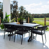 Kiara Rope Chester Moon - 7pce (180x100) - Outdoor Dining Set