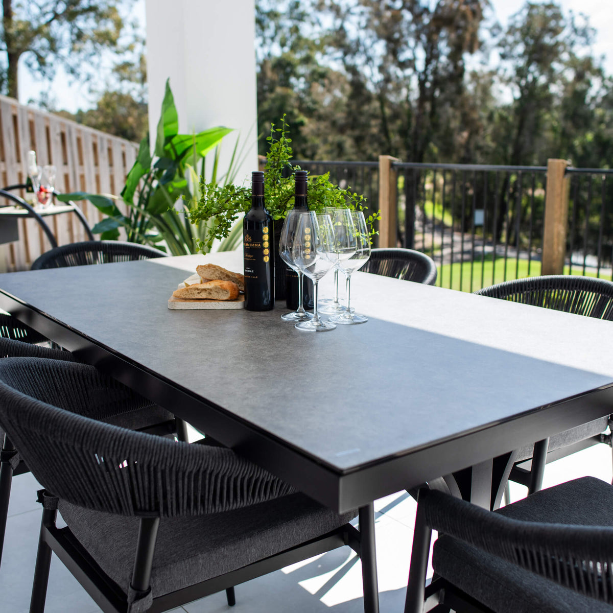 Kiara Rope Chester Moon - 7pce (180x100) - Outdoor Dining Set
