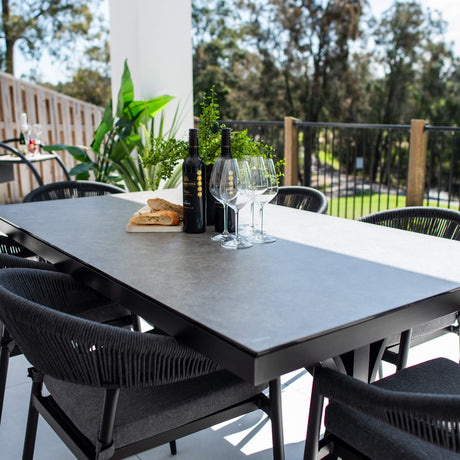 Kiara Rope Chester Moon - 7pce (180x100) - Outdoor Dining Set