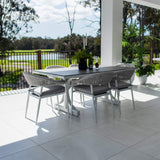 Kiara Rope Chester Moon - 7pce (180x100) - Outdoor Dining Set