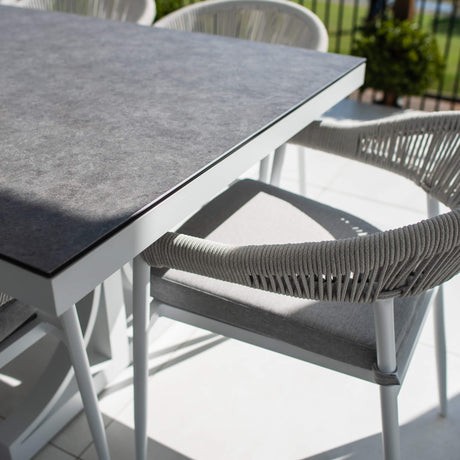 Kiara Rope Chester Moon - 9pce (215x100) - Outdoor Dining Set