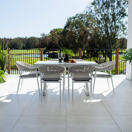 Kiara Rope Malibu - 7pce (150x80) - Outdoor Dining Set