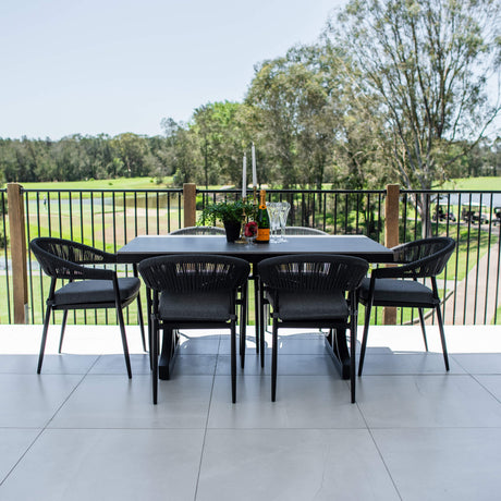 Kiara Rope Malibu - 7pce (150x80) - Outdoor Dining Set