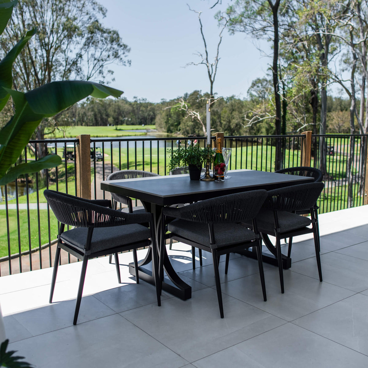 Kiara Rope Malibu - 7pce (150x80) - Outdoor Dining Set