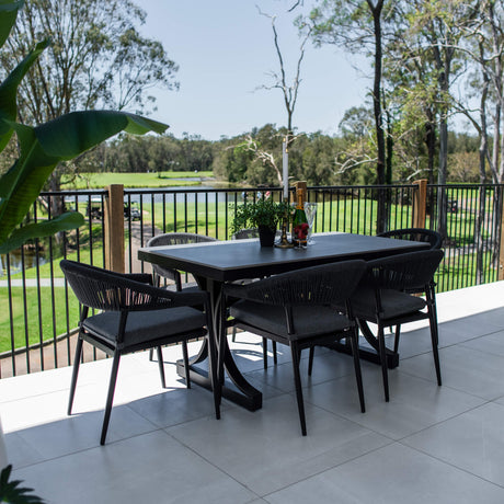 Kiara Rope Malibu - 7pce (150x80) - Outdoor Dining Set