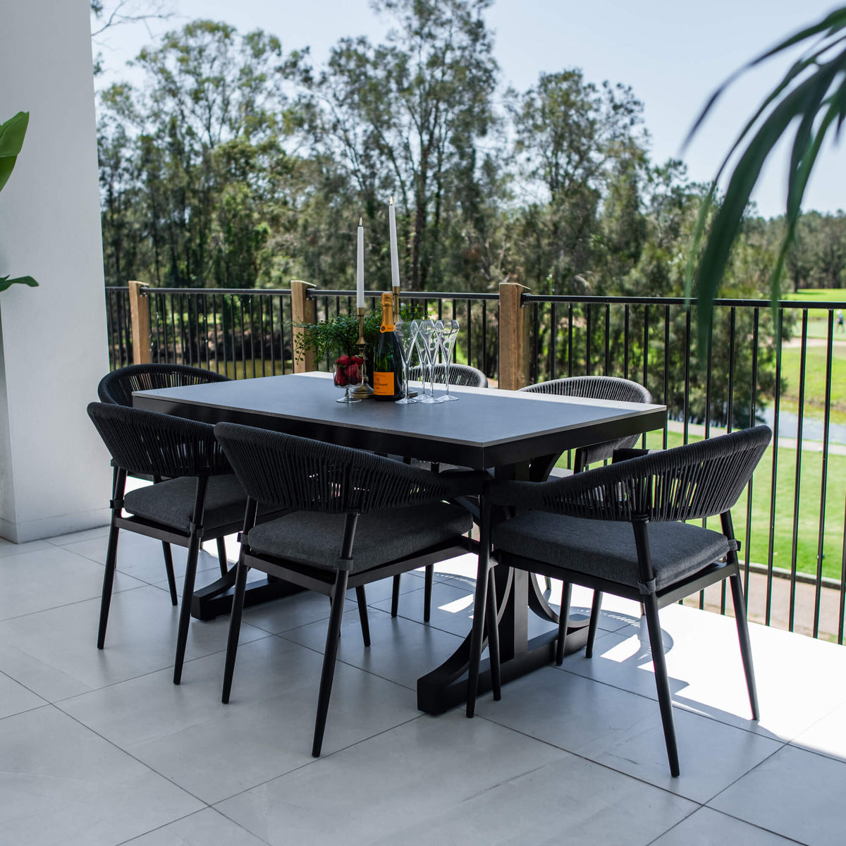 Kiara Rope Malibu - 7pce (150x80) - Outdoor Dining Set