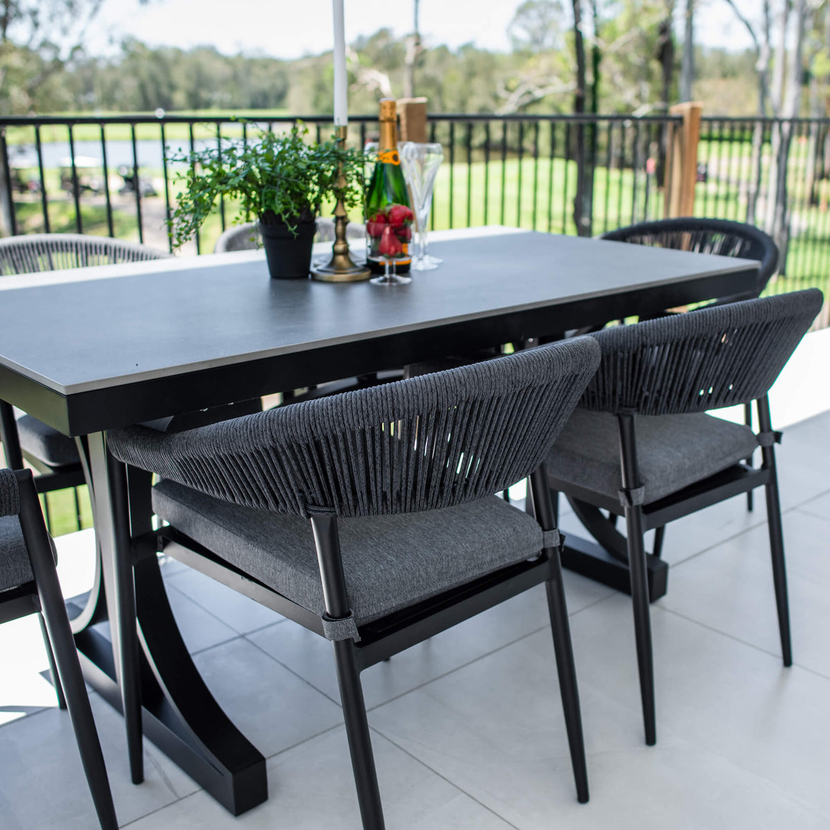Kiara Rope Malibu - 7pce (150x80) - Outdoor Dining Set