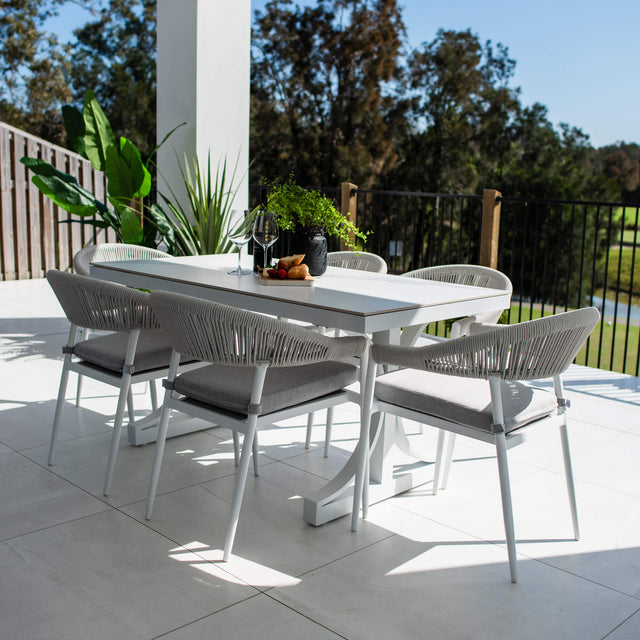 Kiara Rope Malibu - 7pce (150x80) - Outdoor Dining Set