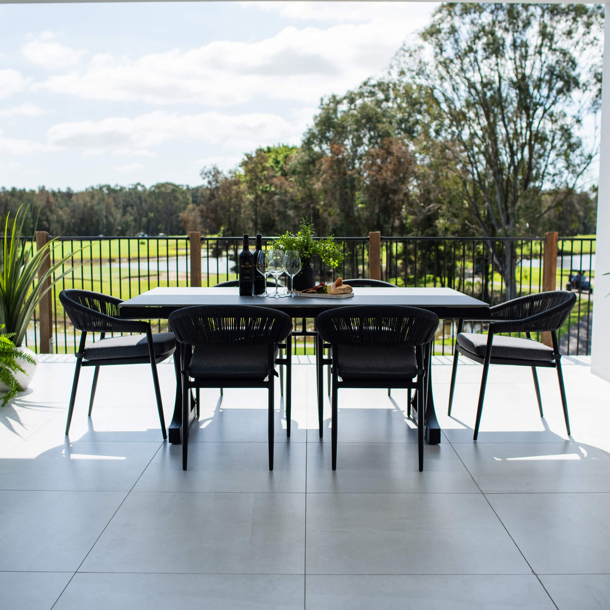 Kiara Rope Malibu - 7pce (180x100) - Outdoor Dining Set