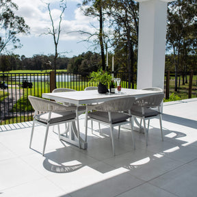 Kiara Rope Malibu - 7pce (180x100) - Outdoor Dining Set