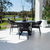 Kiara Rope Malibu Round - 5pce (120x120) - Outdoor Dining Set