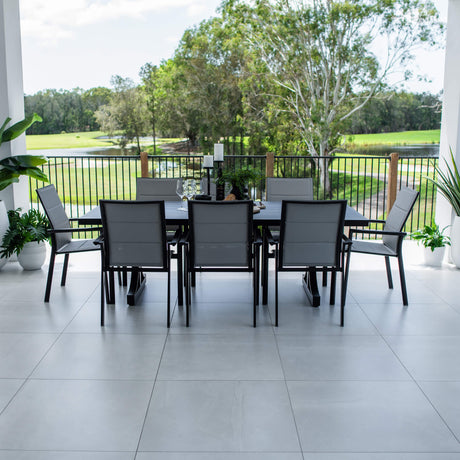 Margot Bergen - 9pce (220x100) - Outdoor Dining Set