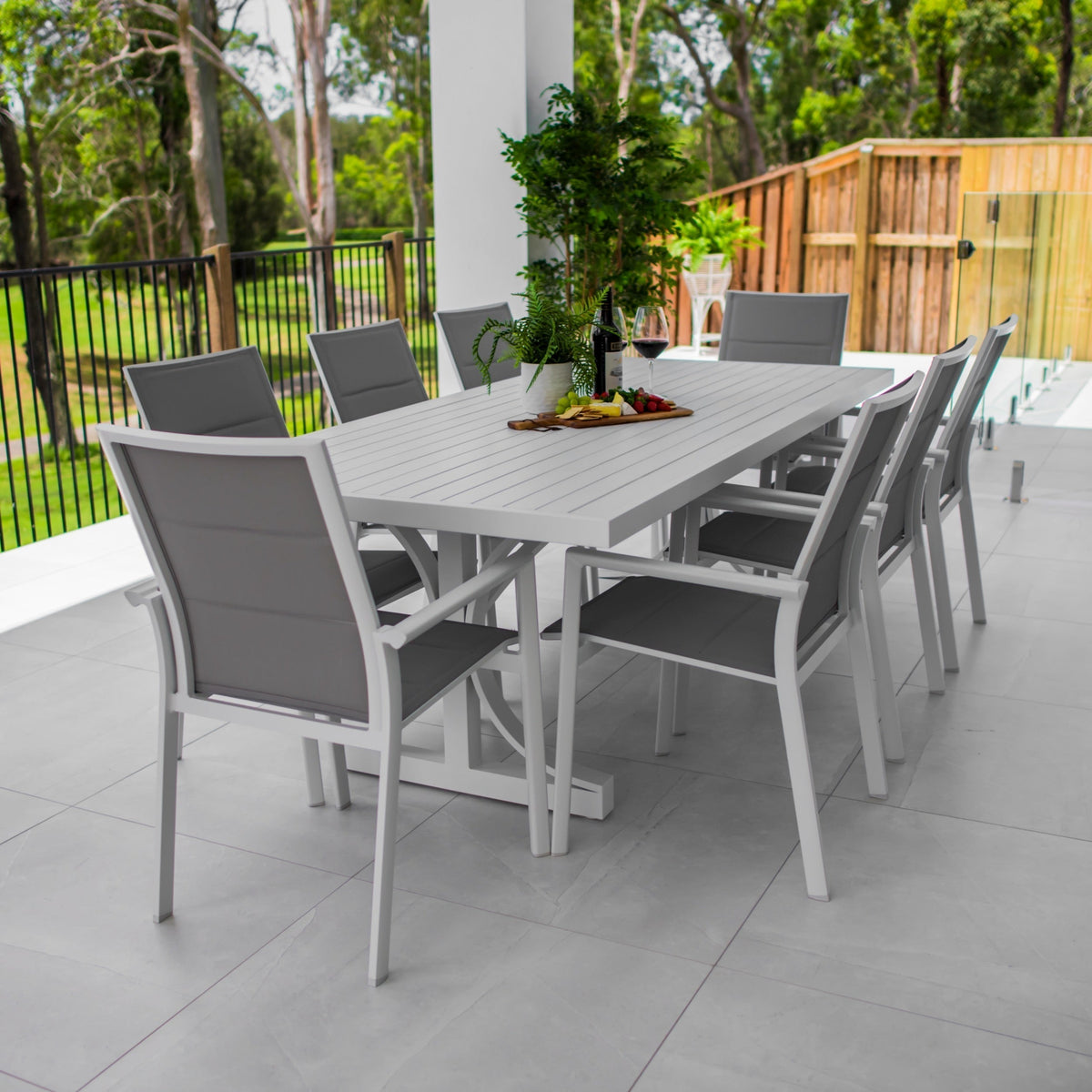 Margot Bergen - 9pce (220x100) - Outdoor Dining Set