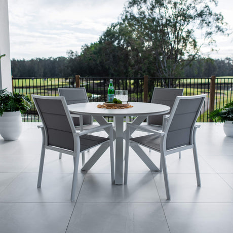 Margot Malibu Round - 5pce (120x120) - Outdoor Dining Set