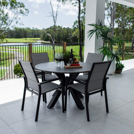 Margot Malibu Round - 5pce (120x120) - Outdoor Dining Set