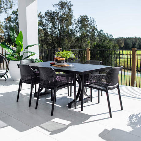 Nero Bergen - 7pce (180x100) - Outdoor Dining Set