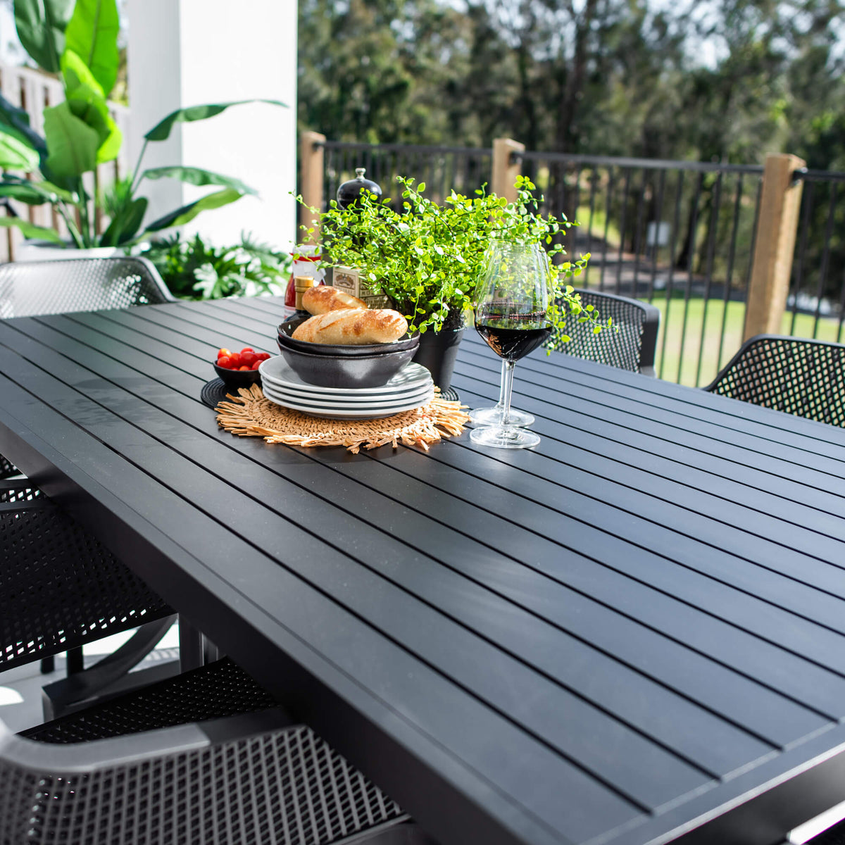 Nero Bergen - 7pce (180x100) - Outdoor Dining Set