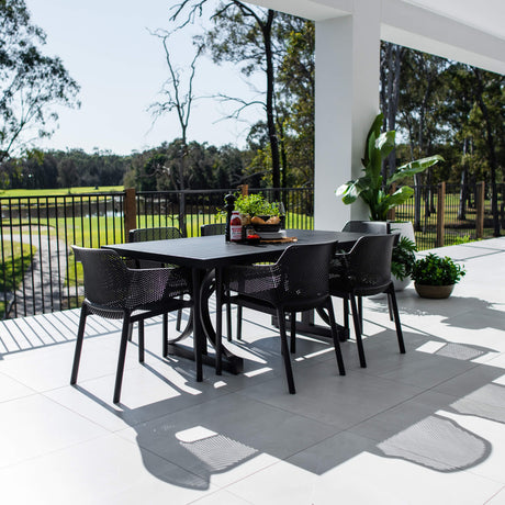 Nero Bergen - 7pce (180x100) - Outdoor Dining Set