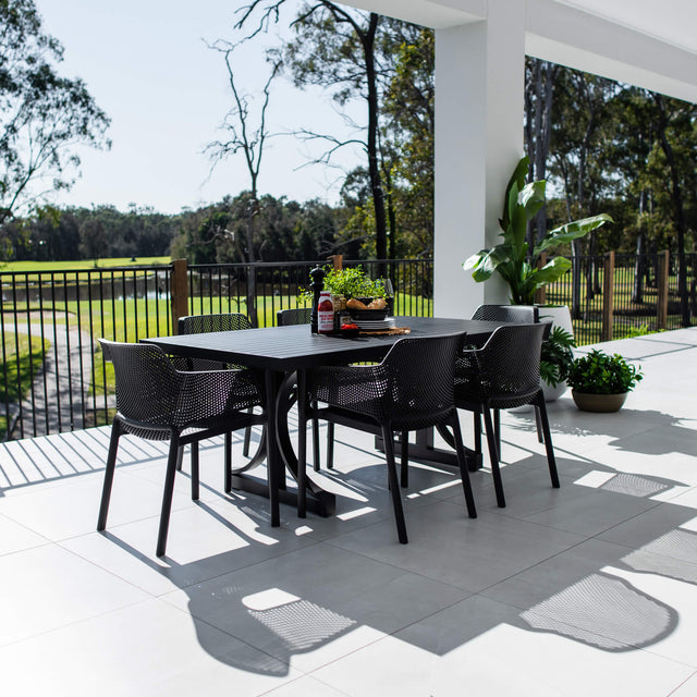 Nero Bergen - 7pce (180x100) - Outdoor Dining Set