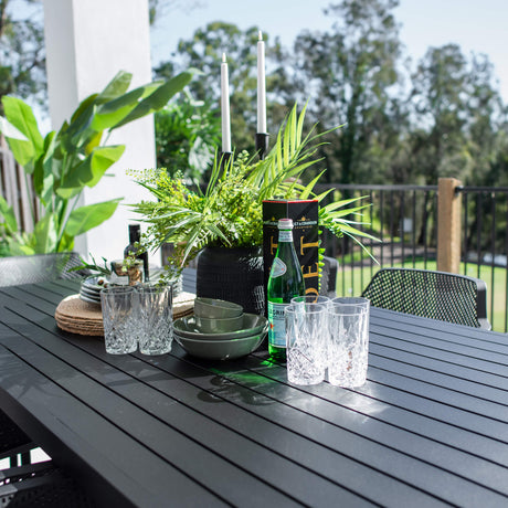 Nero Bergen - 9pce (220x100) - Outdoor Dining Set