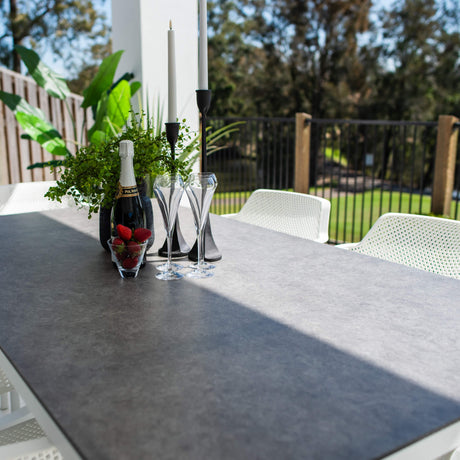 Nero Chester Moon - 7pce (180x100) - Outdoor Dining Set