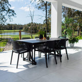 Nero Chester Moon - 7pce (180x100) - Outdoor Dining Set