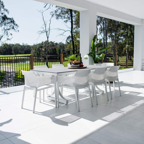 Nero Chester Moon - 9pce (215x100) - Outdoor Dining Set