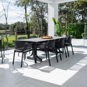 Nero Chester Moon - 9pce (215x100) - Outdoor Dining Set