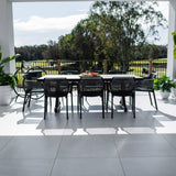 Nero Chester Moon - 9pce (215x100) - Outdoor Dining Set