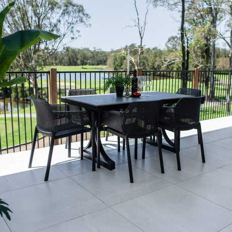 Nero Malibu - 7pce (150x80) - Outdoor Dining Set