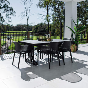 Nero Malibu - 7pce (180x100) - Outdoor Dining Set