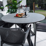 Nero Malibu Round - 5pce (120x120) - Outdoor Dining Set