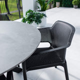 Nero Malibu Round - 5pce (120x120) - Outdoor Dining Set