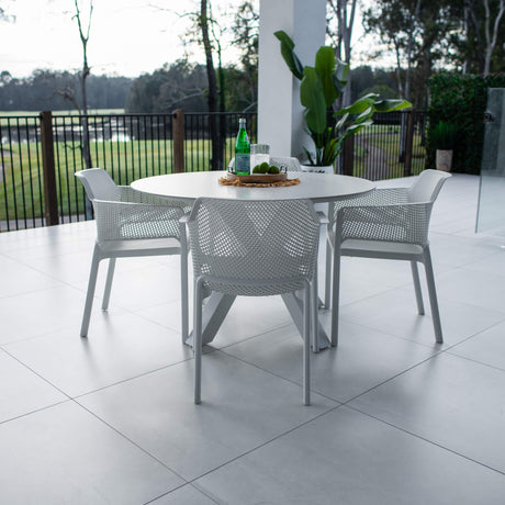 Nero Malibu Round - 5pce (120x120) - Outdoor Dining Set