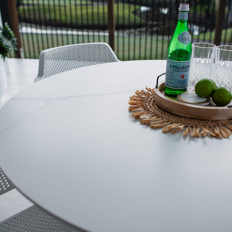 Nero Malibu Round - 5pce (120x120) - Outdoor Dining Set