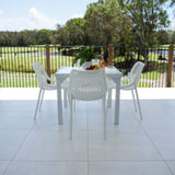 Roma Hudson - 5pce (90x90) - White Outdoor Dining Set